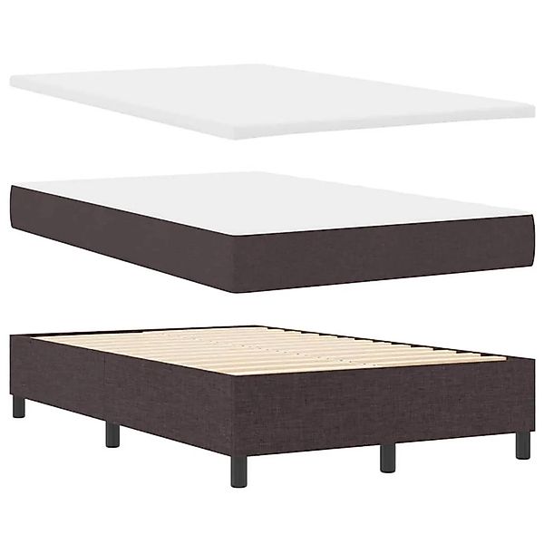 vidaXL Boxspringbett Dunkelbraun 120 x 190 cm Stoff & Holzwerkstoff 3344131 günstig online kaufen
