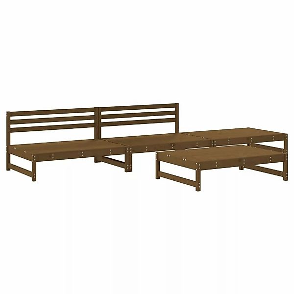 vidaXL 4-tlg Garten-Lounge-Set Honigbraun Massivholz Kiefer Modell 15 günstig online kaufen