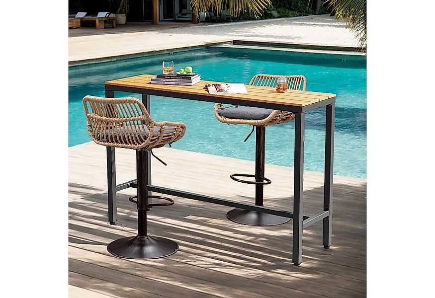 LVHOM Barhocker Rattan 360° drehbar Bistrostuhl/Barstuhl/Drehstuhl/Besucher günstig online kaufen