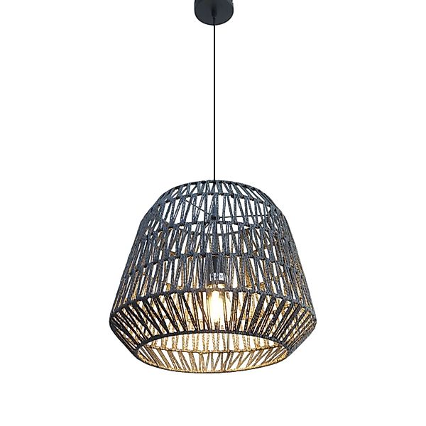 Dapo Decken Pendelleuchte Anda 40cm Papier Schwarz E27 IP20 günstig online kaufen