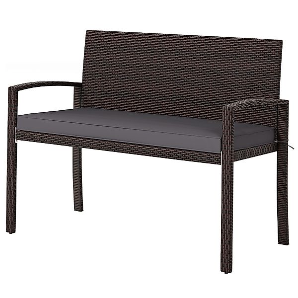 COSTWAY Gartenbank, Rattan 2-Sitzer, Rattanbank mit günstig online kaufen