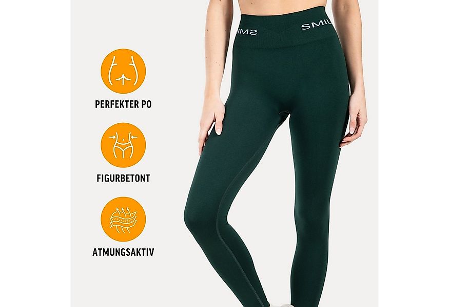 Smilodox Leggings Azura, Push Up Booy Fitnessleggings mit Schriftzug Sport günstig online kaufen