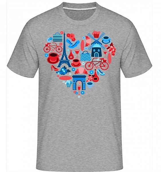 Paris Love Heart · Shirtinator Männer T-Shirt günstig online kaufen