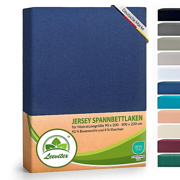 leevitex® Spannbettlaken Luxus Elasthan Jersey Spannbettlaken, günstig online kaufen