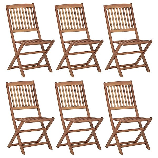vidaXL Klappbare Gartenstühle 6 Stk. Massivholz Akazie 48,5 x 57,5 x 91 cm günstig online kaufen