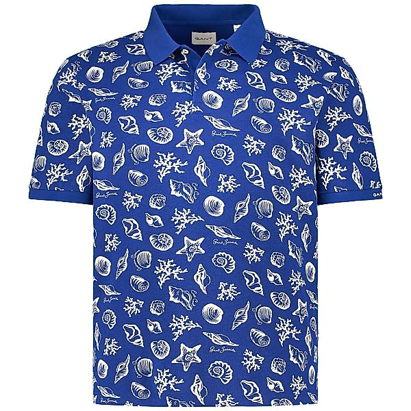 Gant Poloshirt mit Motiv-Print Farbe blau Größe: 3XL günstig online kaufen