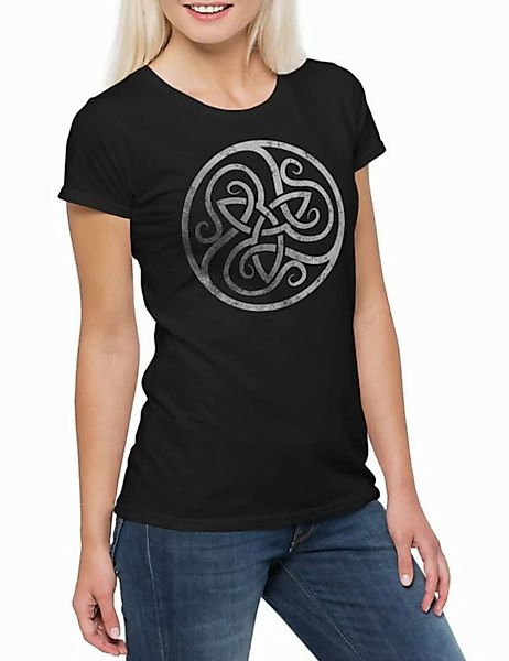 Urban Backwoods Print-Shirt Celtic Circle Damen T-Shirt Kelten Knoten Kelti günstig online kaufen