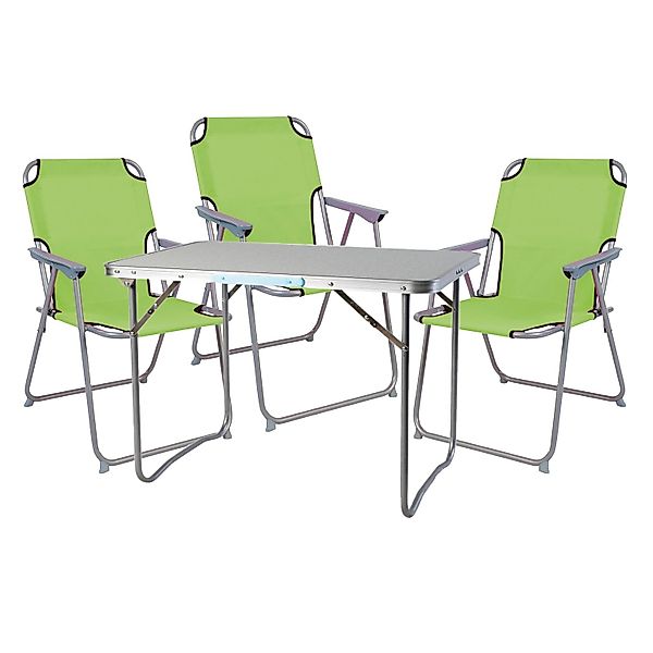 Mojawo 4 Teilig Campingmöbel Set Alu mit Tragegriff Limegrün Camping L70xB5 günstig online kaufen
