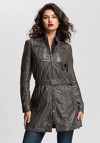 Mauritius Ledermantel "BENTE2", lange Lederjacke mit Gürtel & abnehmbarem K günstig online kaufen