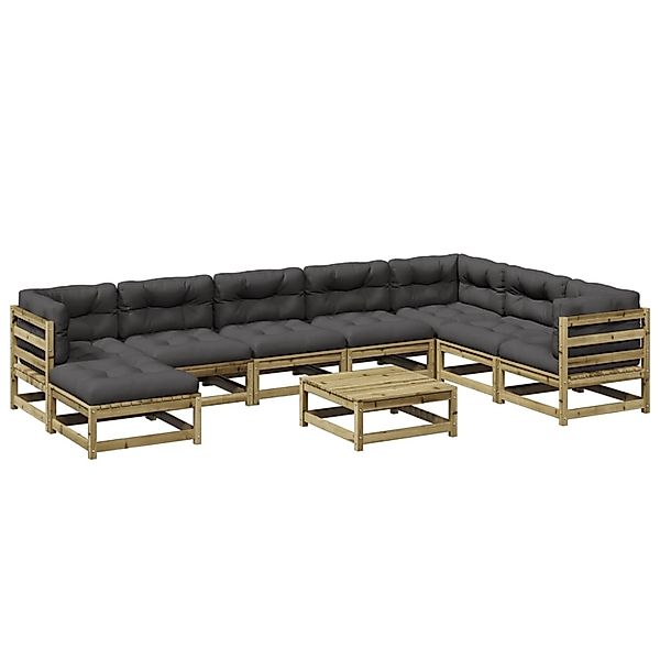 vidaXL 9-Tlg Garten-Sofagarnitur mit Kissen Kiefernholz Imprägniert 3299588 günstig online kaufen