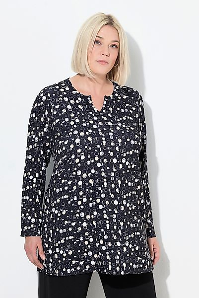 Ulla Popken Longshirt Longshirt A-Linie Tunika-Ausschnitt günstig online kaufen