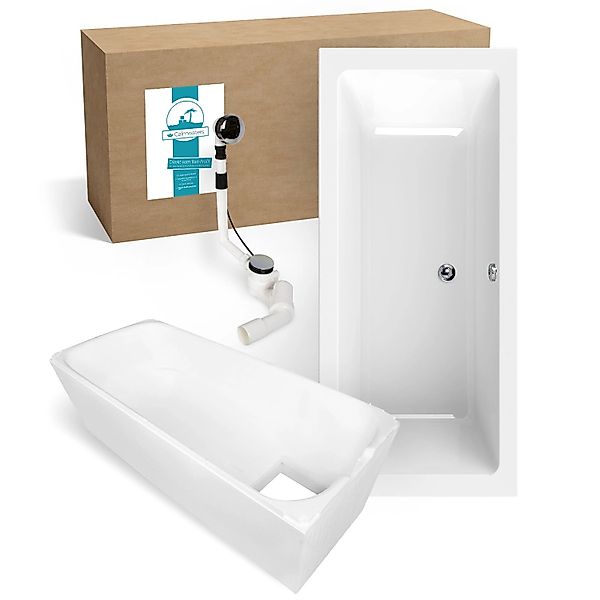 Calmwaters Badewanne Modern Select, (3-tlg), Weiß, günstig online kaufen