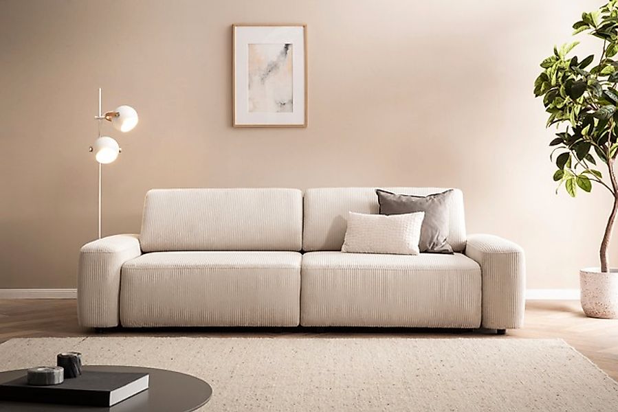 INOSIGN 3-Sitzer »TORGE (257cm), Sofa,Schlafsofa in Cord, Samtvelours, Stru günstig online kaufen