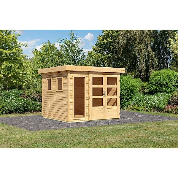 Karibu Gartenhaus Maradi 3,5 Naturbelassen 211 x 238 x 242 cm günstig online kaufen