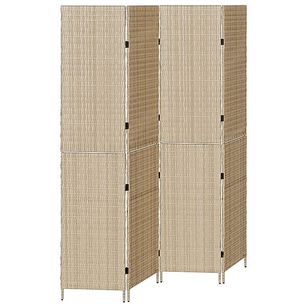 vidaXL Raumteiler Raumteiler 4-teilig Faltbar Beige günstig online kaufen