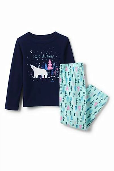 Fleece-Pyjama mit Grafik-Print, Größe: 134-140, Sonstige, by Lands' End, Ei günstig online kaufen