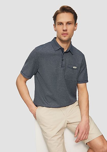 s.Oliver Kurzarmshirt Poloshirt aus zweifarbigem Waffelpiqué günstig online kaufen