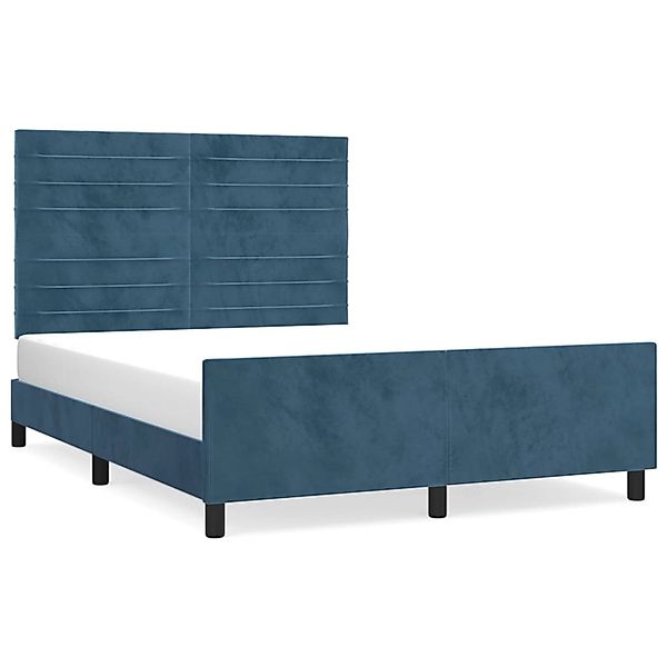 vidaXL Bettgestell ohne Matratze Dunkelblau 140x200 cm Samt 3125822 günstig online kaufen