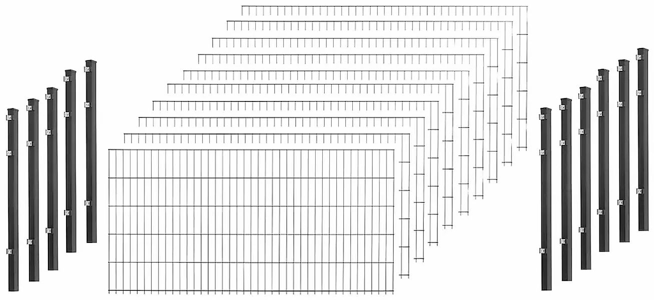 Peddy Shield Doppelstabmattenzaun, 103 cm hoch, 5 Matten für 10 m Zaun, mit günstig online kaufen