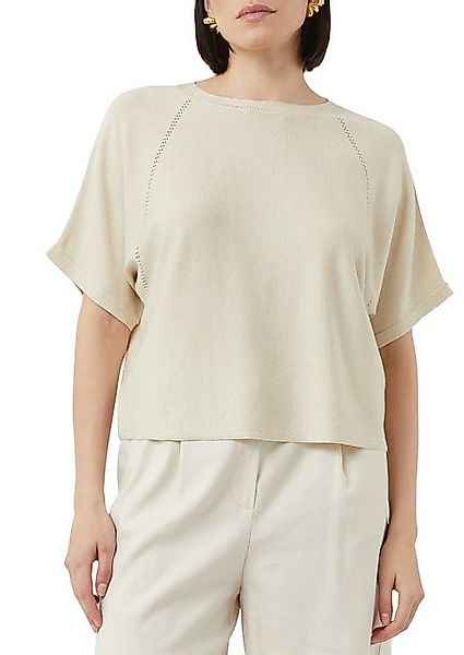 Comma Kurzarmpullover mit Lochmuster-Details und Rundhals günstig online kaufen
