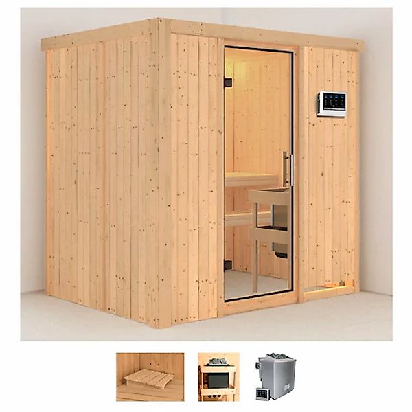 Karibu Sauna »Bedine« Set, 9 KW-Bio-Ofen mit externer Steuerung günstig online kaufen