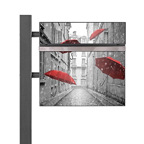 Banjado Standbriefkasten Anthrazit 45x120x16.5cm Groß Inkl. Montagematerial günstig online kaufen