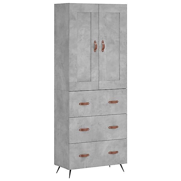 vidaXL Highboard Betongrau 69,5x34x180 cm Holzwerkstoff 3199725 günstig online kaufen