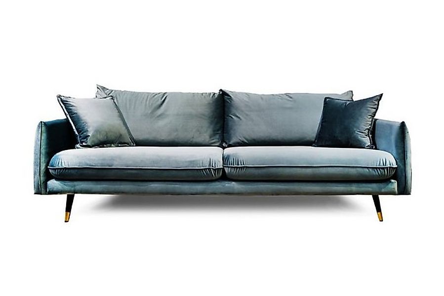 daslagerhaus living 3-Sitzer Sofa Rosalie 3 Sitzer Samt petrolblau günstig online kaufen