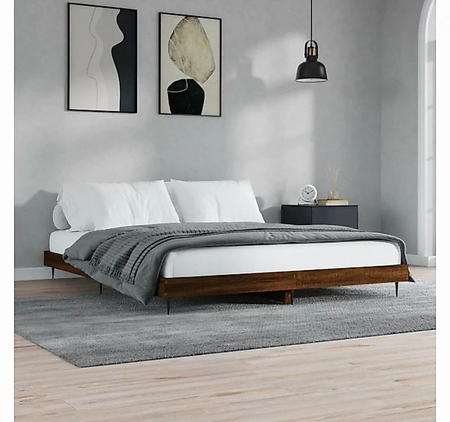 furnicato Bett Bettgestell Braun Eichen-Optik 180x200 cm Holzwerkstoff günstig online kaufen