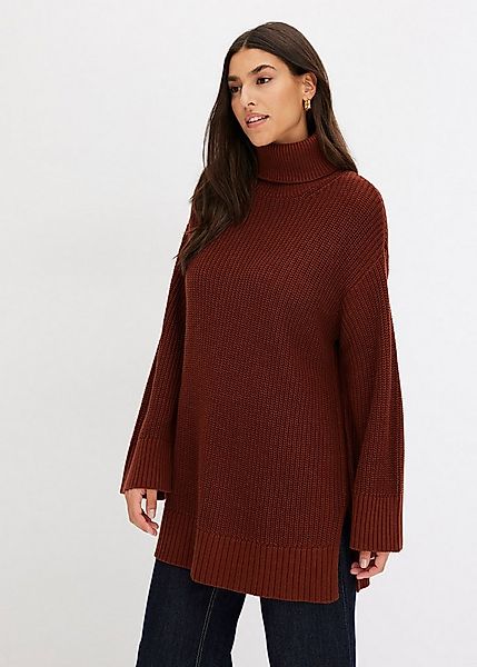bonprix Rollkragenpullover Oversize-Rollkragenpullover aus Baumwoll-Mix günstig online kaufen