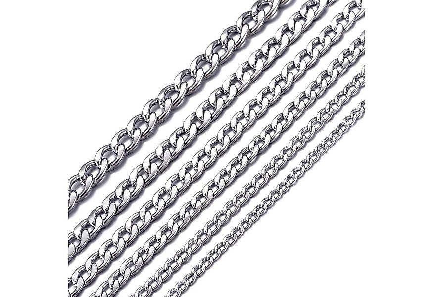 DonDon Kette mit Anhänger Edelstahlkette Halskette silber, Panzerkette aus günstig online kaufen