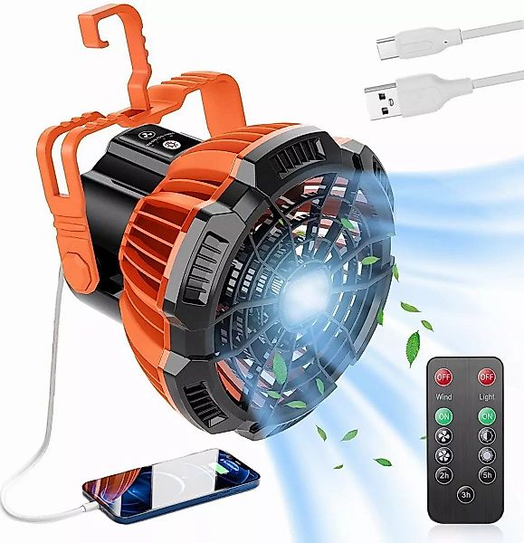 RWEUOQ Standventilator Tragbare Camping-Ventilatorleuchte, USB-betrieben, L günstig online kaufen