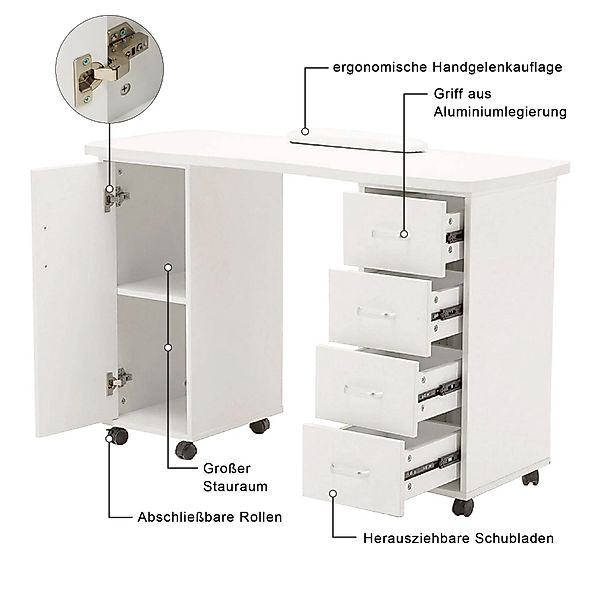 Barberpub Schminktisch Barberpub Studiotisch Manikürtisch Nageltisch günstig online kaufen