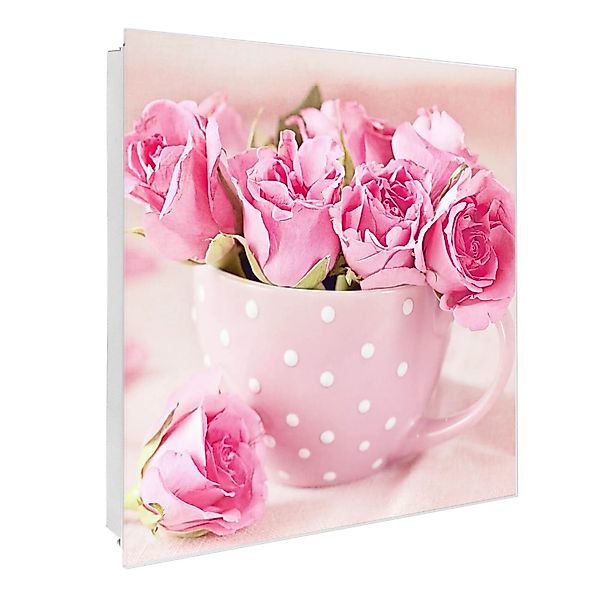 Banjado Großer Schlüsselkasten Glas 30x30cm Weiß Scharnier Rechts 50 Haken günstig online kaufen