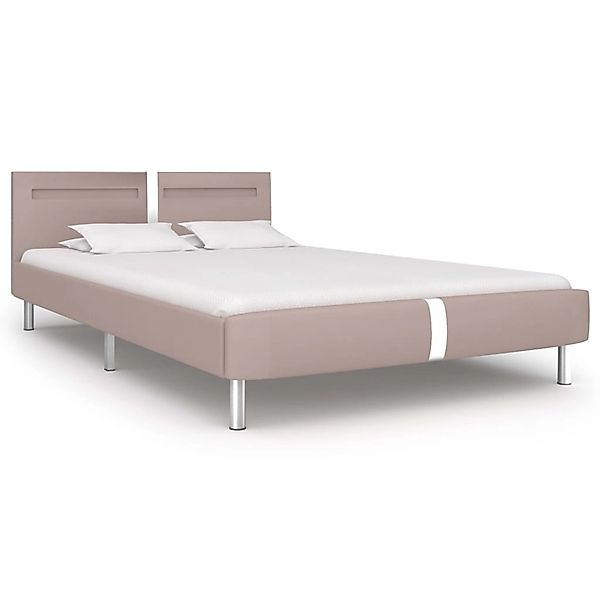 vidaXL Bettgestell mit LED Cappuccino-Braun Kunstleder 120x200 cm Modell 16 günstig online kaufen