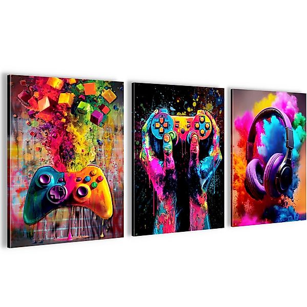Novart Wandbild Wandbilder Gamer Spielkonsole Jugendzimmer günstig online kaufen
