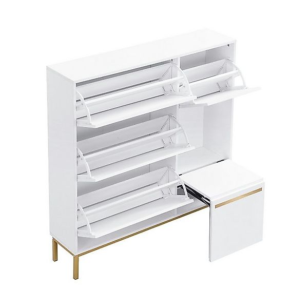 BBWL Schuhschrank Moderner Schuhschrank mit integrierter Sitzbank 100x100x2 günstig online kaufen