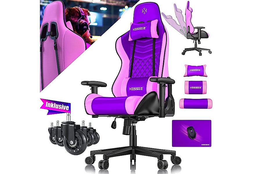 KESSER Gaming Chair, Ergonomisch Gamingstuhl 150kg belastbar Bürostuhl Lend günstig online kaufen
