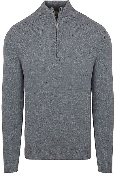 Profuomo Half Zip Pullover Wolle Blend Blau - Größe M günstig online kaufen
