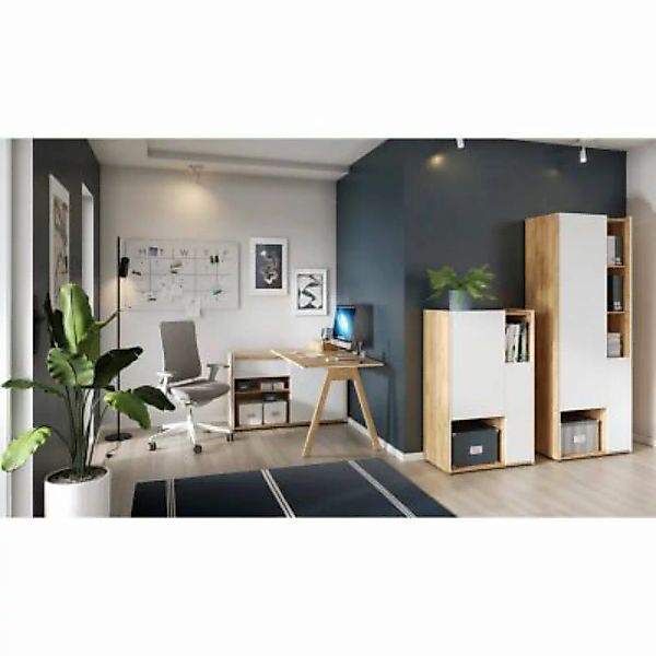 Lomadox Arbeitszimmer Komplett Set INDIO-01 in Navarra Eiche Nb. mit Fronte günstig online kaufen