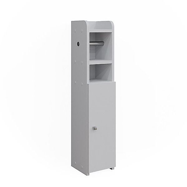 Vicco Toilettenpapierschrank Fynn Weiß 18 x 82 cm mit 1 Tür günstig online kaufen