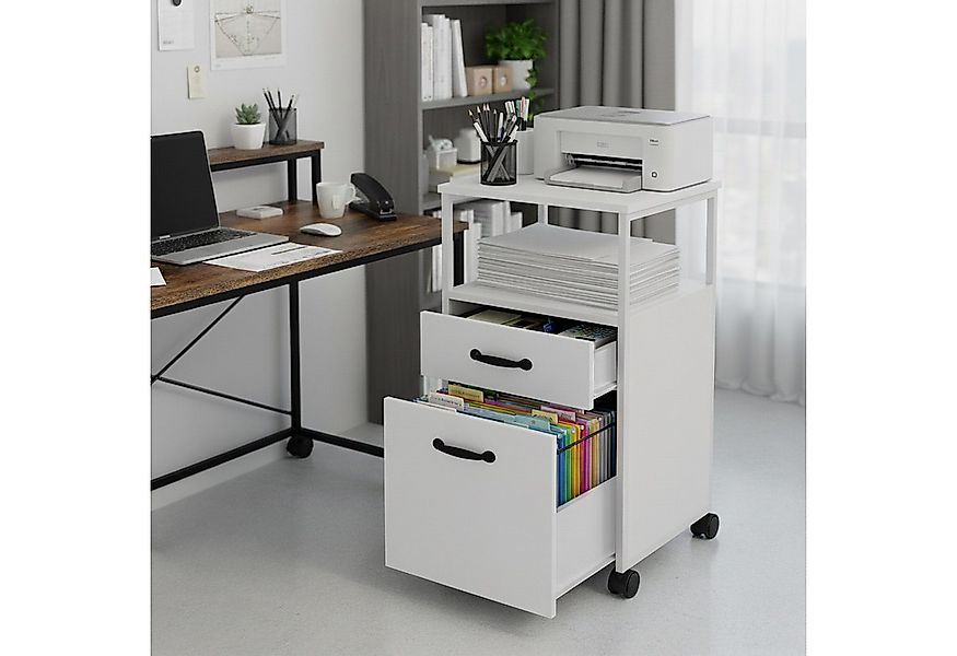 relaxdays Rollcontainer 2 Schublade, weiß günstig online kaufen