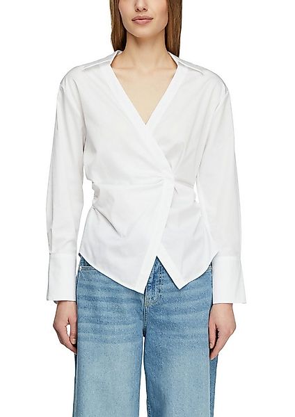 comma Langarmbluse mit seitlichem Verschluss und V-Ausschnitt günstig online kaufen