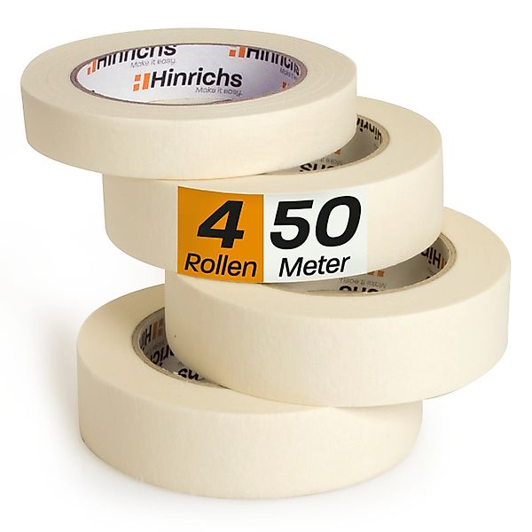 Hinrichs Klebeband 4 x Kreppband 3 Rollen 50 m x 30 mm plus 1 Rolle 50 m x günstig online kaufen