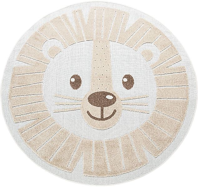 Paco Home Kinderteppich "Tweet 464" rund 12 mm Höhe Flachgewebe, Hoch-Tief- günstig online kaufen