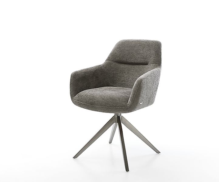 Drehstuhl Pejo-Flex Bouclé Soft Schlamm Kreuzgestell breit Graphit 360° dre günstig online kaufen