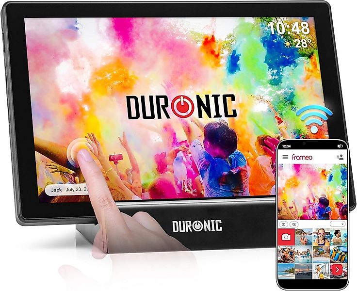 Duronic PF1D BK digitaler Bilderrahmen, Frameo WiFi Bilderrahmen mit 32GB S günstig online kaufen