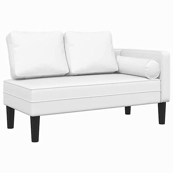 vidaXL Chaiselongue Chaiselongue mit Kissen Weiß Kunstleder, 1 Teile günstig online kaufen