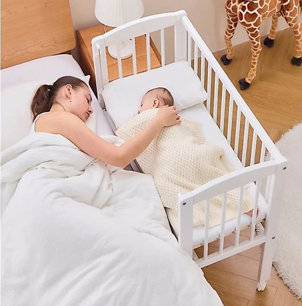 Alavya Home® Beistellbett 90x40 LEROY 2 in1 Baby Bett ab Geburt, optional m günstig online kaufen
