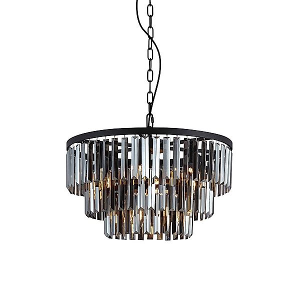 Qazqa Kronleuchter Amel, ohne Leuchtmittel, E14, Schwarz, Modern, Stahl, 9- günstig online kaufen